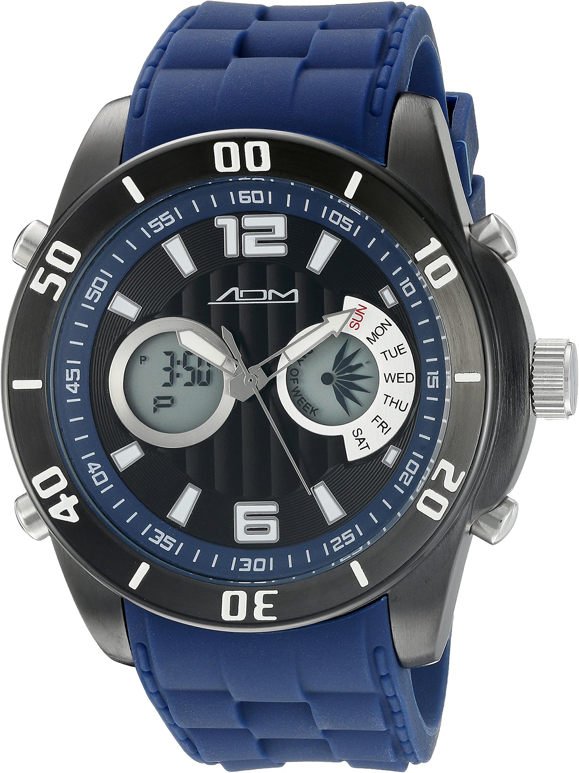 Men's ADS 4003 BLU New York Analog-Digital Display Japanese Quartz Blue Watch