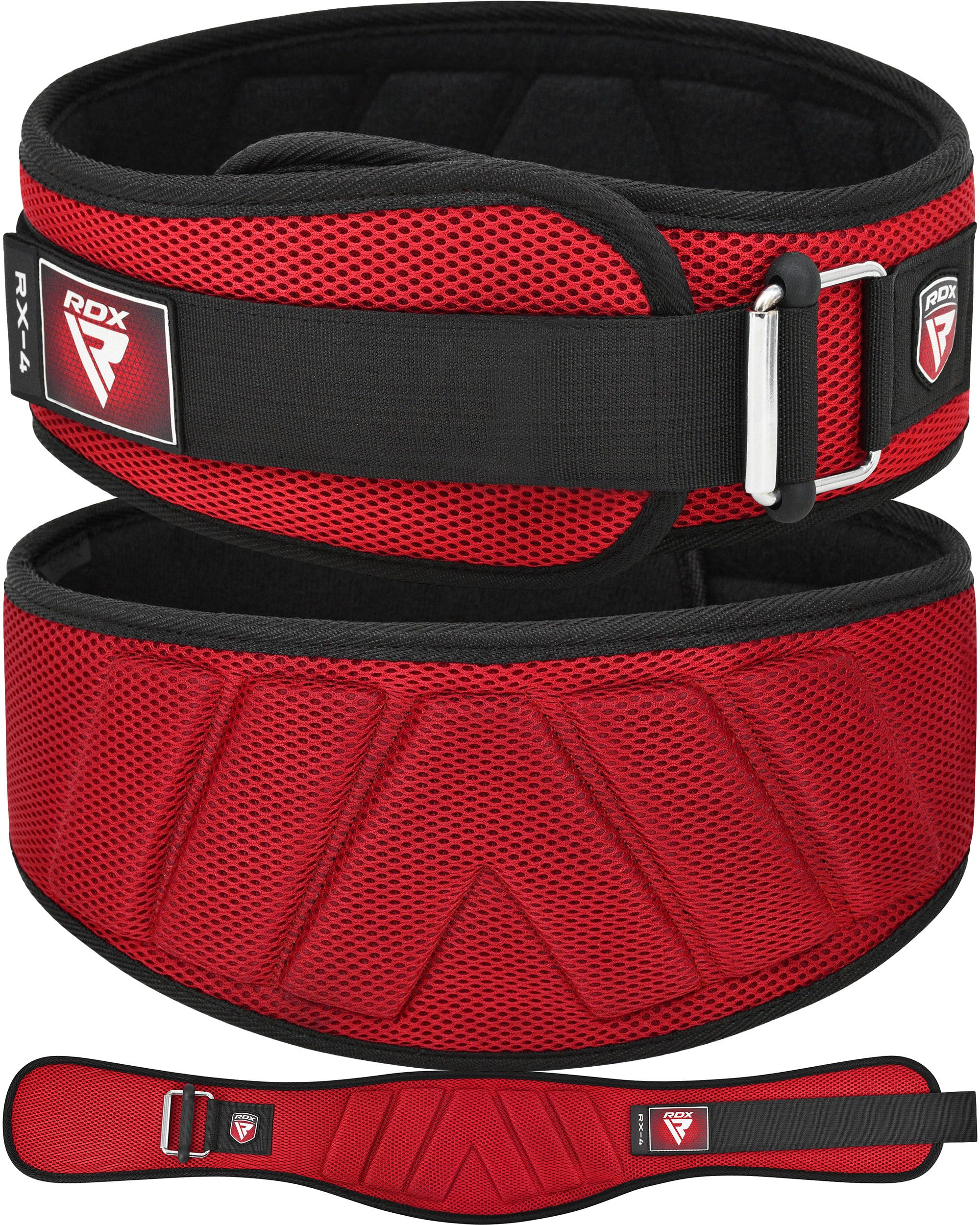 RDX Weight Lifting Belt, Curved Padded Back Lumbar Support, Fitness, Core Exercise Workout Bodybuilding Powerlifting Deadlifts Squats, Ladies Gents Men Women Home Gym Equipment