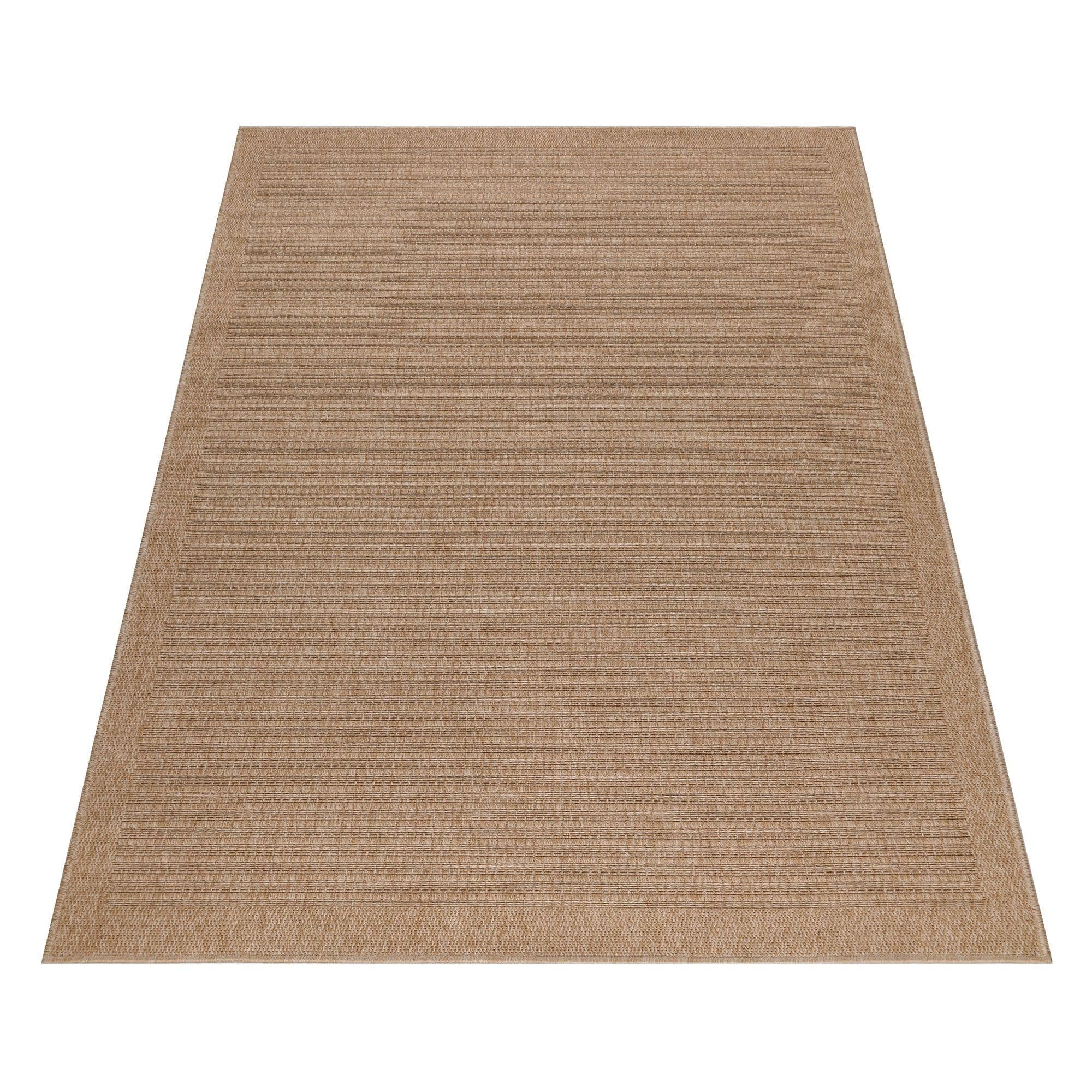 Carpetsale24 Alfombra Exterior Interior Resistente a la Intemperie, Impermeable 200x300 (200 x 290 cm) Beige-2 - Alfombra de Cocina de Tejido Plano - Alfombras Exterior para Balcón, Terraza y Jardín