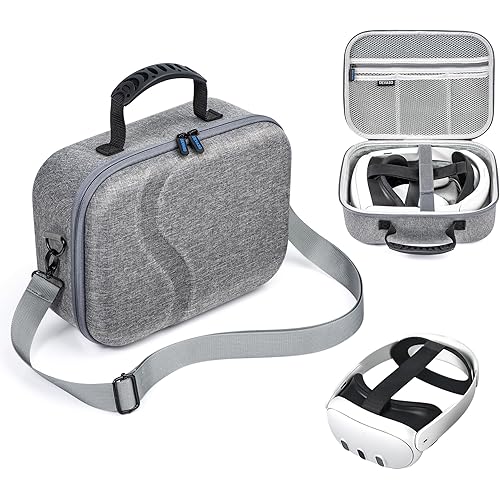 DEVASO Carrying Case for Meta Quest 3, Travel Storage Case for Oculus Quest 3 with Elite Strap, Controllers and Other Accessories, Hard Case and Soft Lining for Travel and Storage