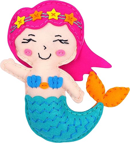 Miniatura 2 de C.S. Kids My Mermaid Sea World 4 en 1 DIY Mega Kit para niños (10 proyectos de artes y manualidades Kits de costura para muñeca y llavero, Scratch