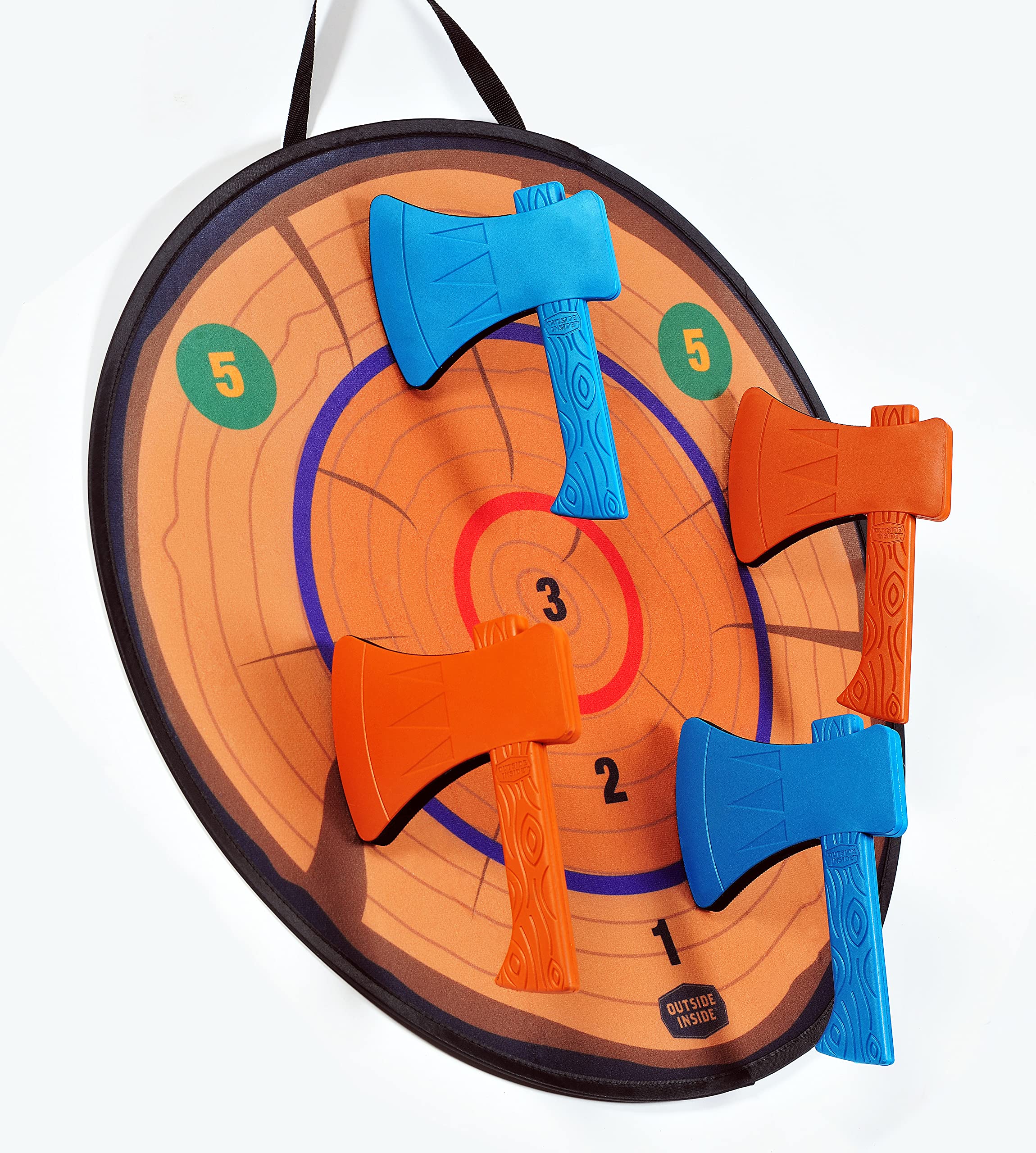 Outside InsideGSI Outdoors, Foam Axe Throwing Game Set for Home, Camping and Travel, Indoor & Outdoor Target Game, Orange, Foam Axe Throwing Game