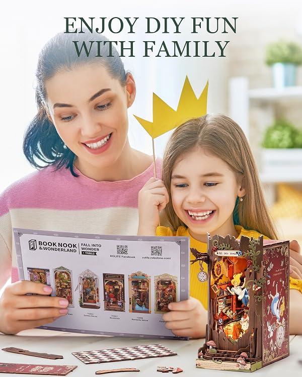 Rolife DIY Book Nook Kits Fall into Wonder, Fairy Tale Bookend Wooden 3D Puzzles for Bookshelf Decor, DIY Miniature House Building Kit for Adults, DIY Crafts/Surprised Gifts for Teens & Book Lovers by Rolife - Used condition - Image 5