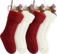 Vista 33 de Fesciory Medias de Navidad de 18 Pulgadas a Granel, Paquete de 5 Medias Grandes de Punto Cable para Colgar en Chimenea para Decoraciones Familiares