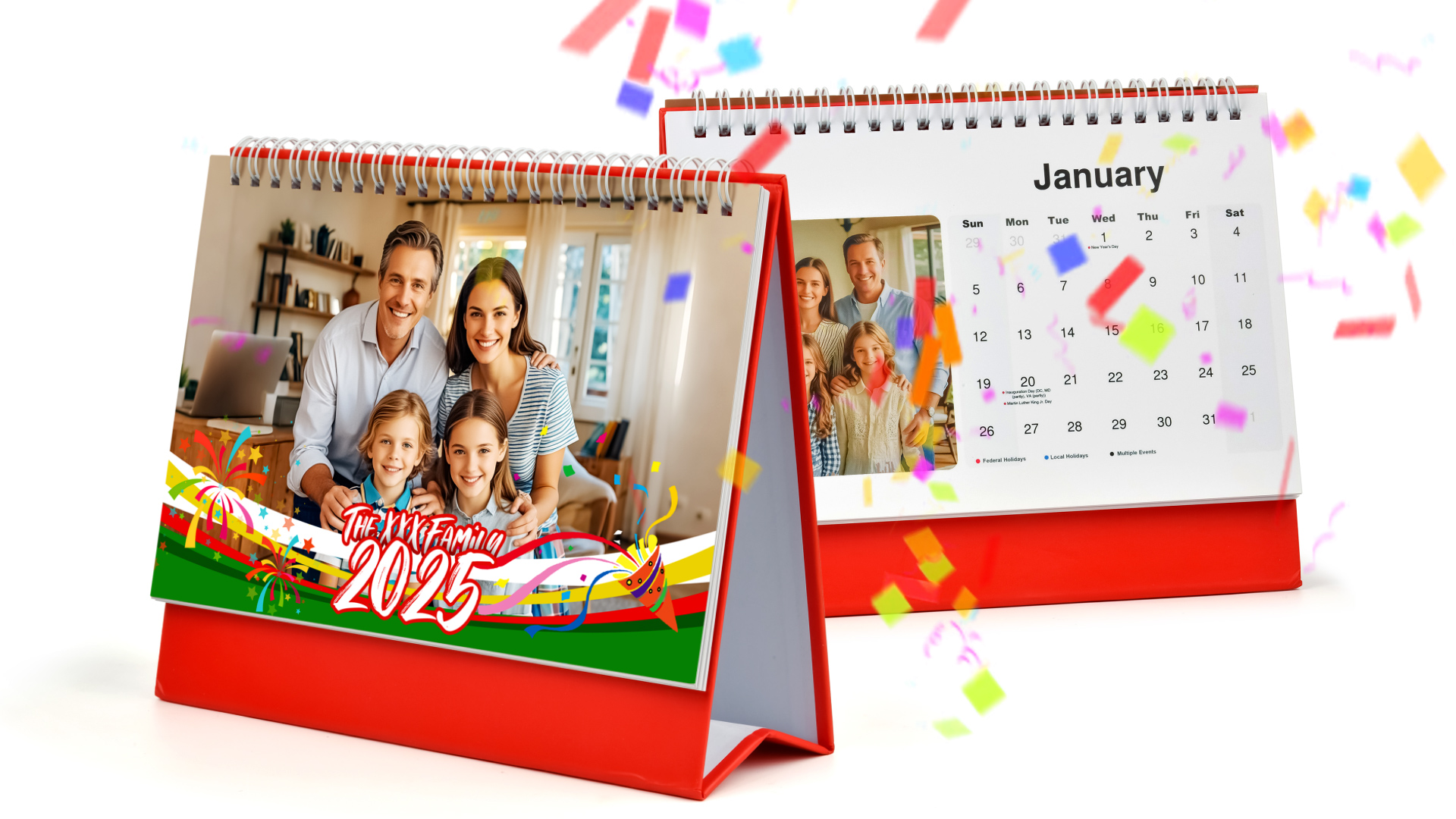 Custom Photo Calendar - Personalized Desk Calendar With Your Pictures For Every Month