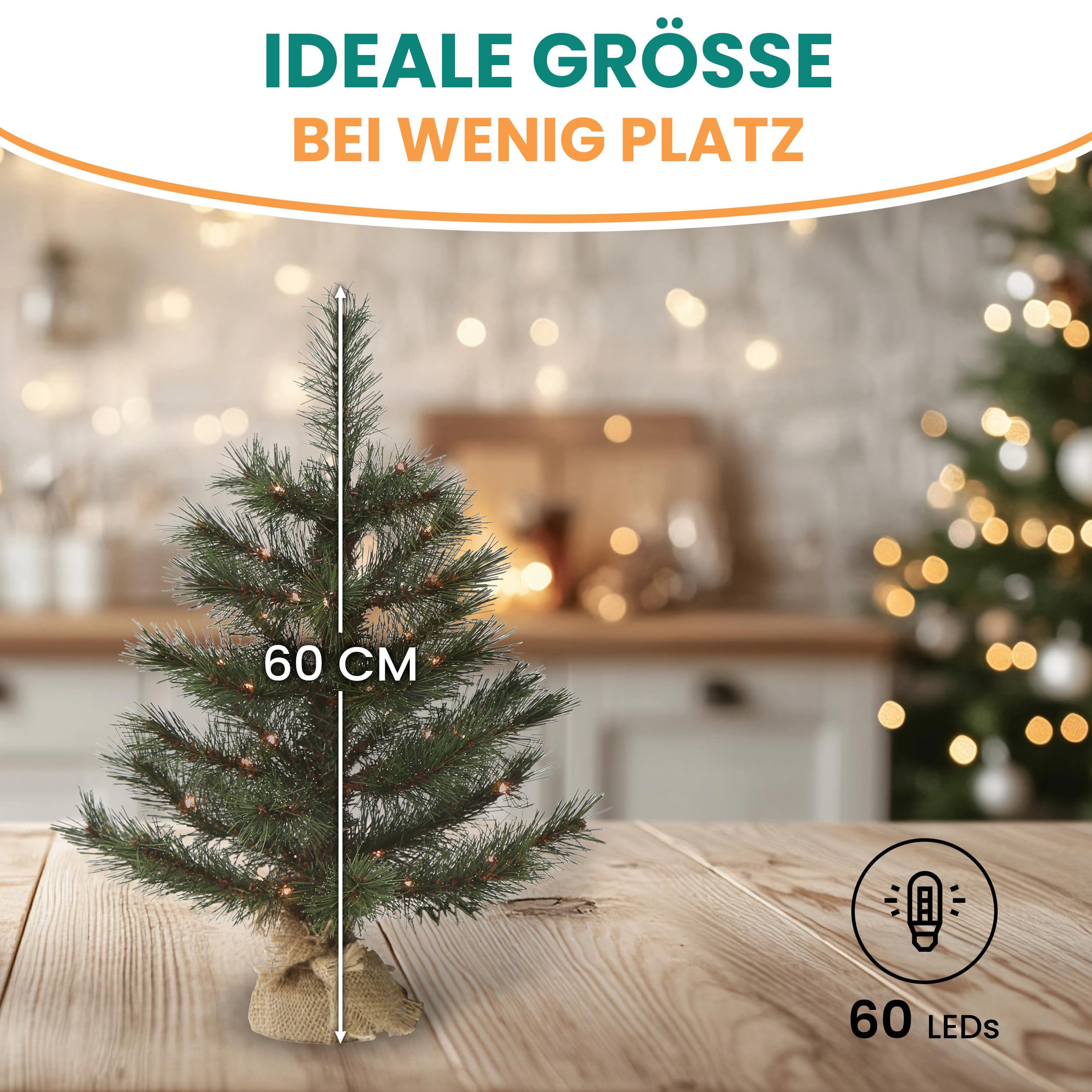 60Cm Mini Sapin De Noël Artificiel,Mini Arbre De Noël De Table Avec