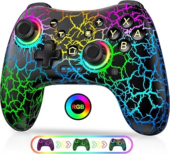 HASACOOL Switch Controller, Wireless Switch Pro Controllers for Nintendo Switch 2/Lite/OLED, Ergonomic Adjustable Remote Accessories Compatible with PC/Android/IOS with Turbo & Vibration