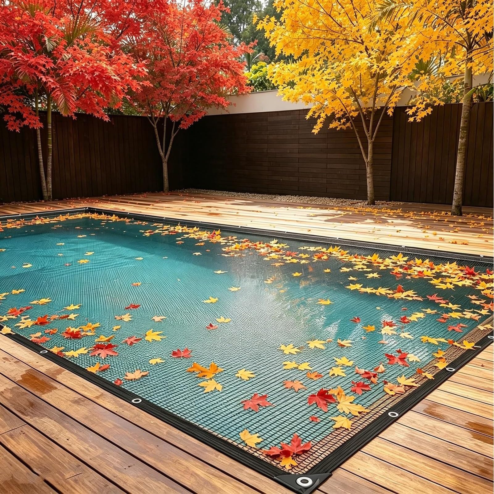 Filet Piscine Anti Feuilles Rectangulaire,3X8M Couverture Piscine Hivernage pour Extérieur,Bâche De Protection Piscines Enterrée Et Hors-Sol,Anti Feuilles&Anti-déchirure,Résistant(4x8m(13x26ft))