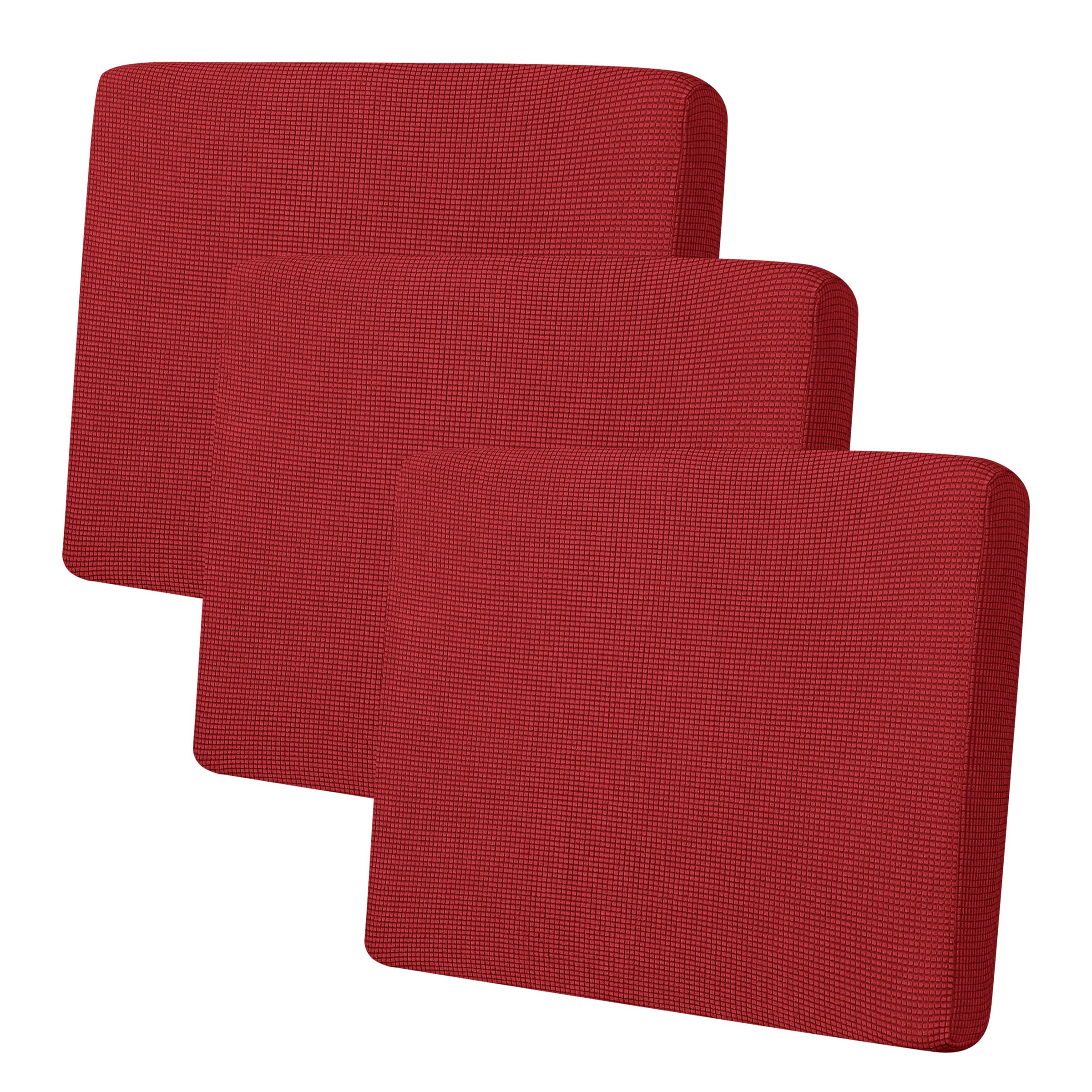 Easy-Going Stretch Individual Oversized Couch Cushion Cover Sofa Seat Furniture Protector Sofa slipcover Soft Flexibility with Elastic Bottom(3 Cushion XL Sofa, Christmas Red)
