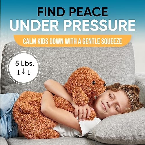 Miniatura 4 de FRIENDLY CUDDLE Manta ponderada para niños y adultos  Toby  ASD, procesamiento sensorial de animales de peluche con peso  Almohadilla de regazo