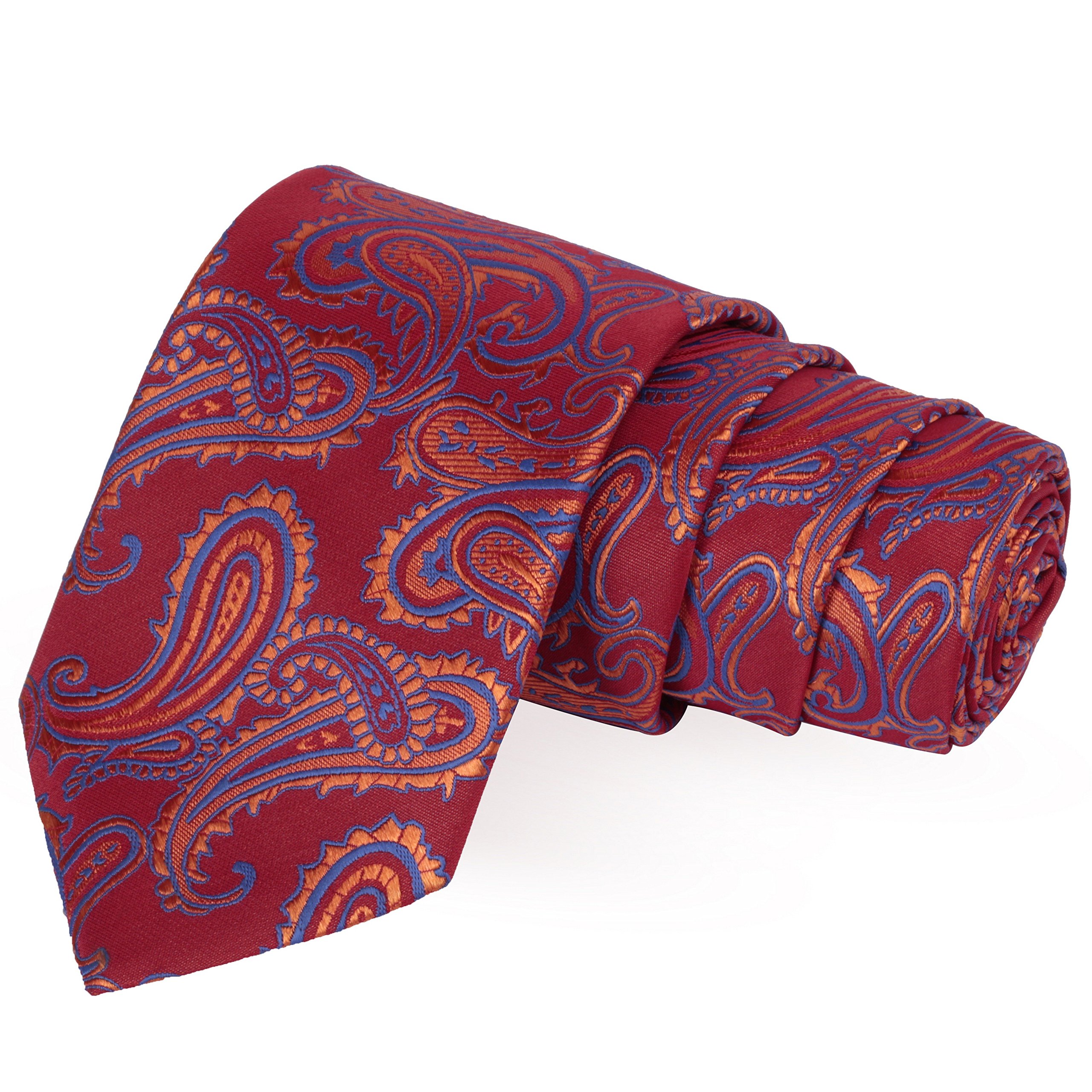 peluche Slick Maroon, Orange & Blue Colored Microfiber Necktie for Men-picture-26