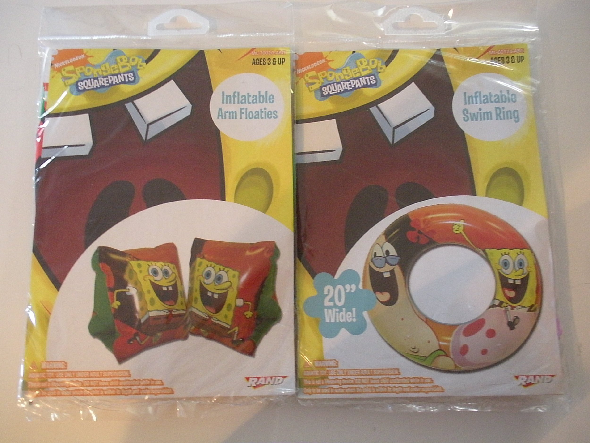 Nickelodeon Spongebob Squarepants Inflatable Swim Ring and Inflatable Arm Floats
