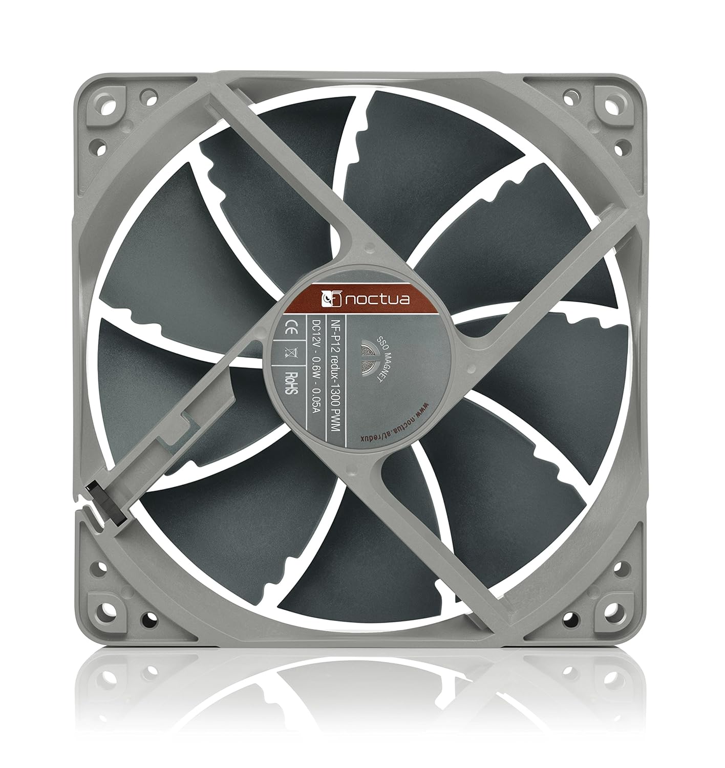 Noctua NF-P12 redux-1300 PWM, Quiet Fan, 4-Pin, 1300 RPM (120mm, Grey) (Pack of 2)