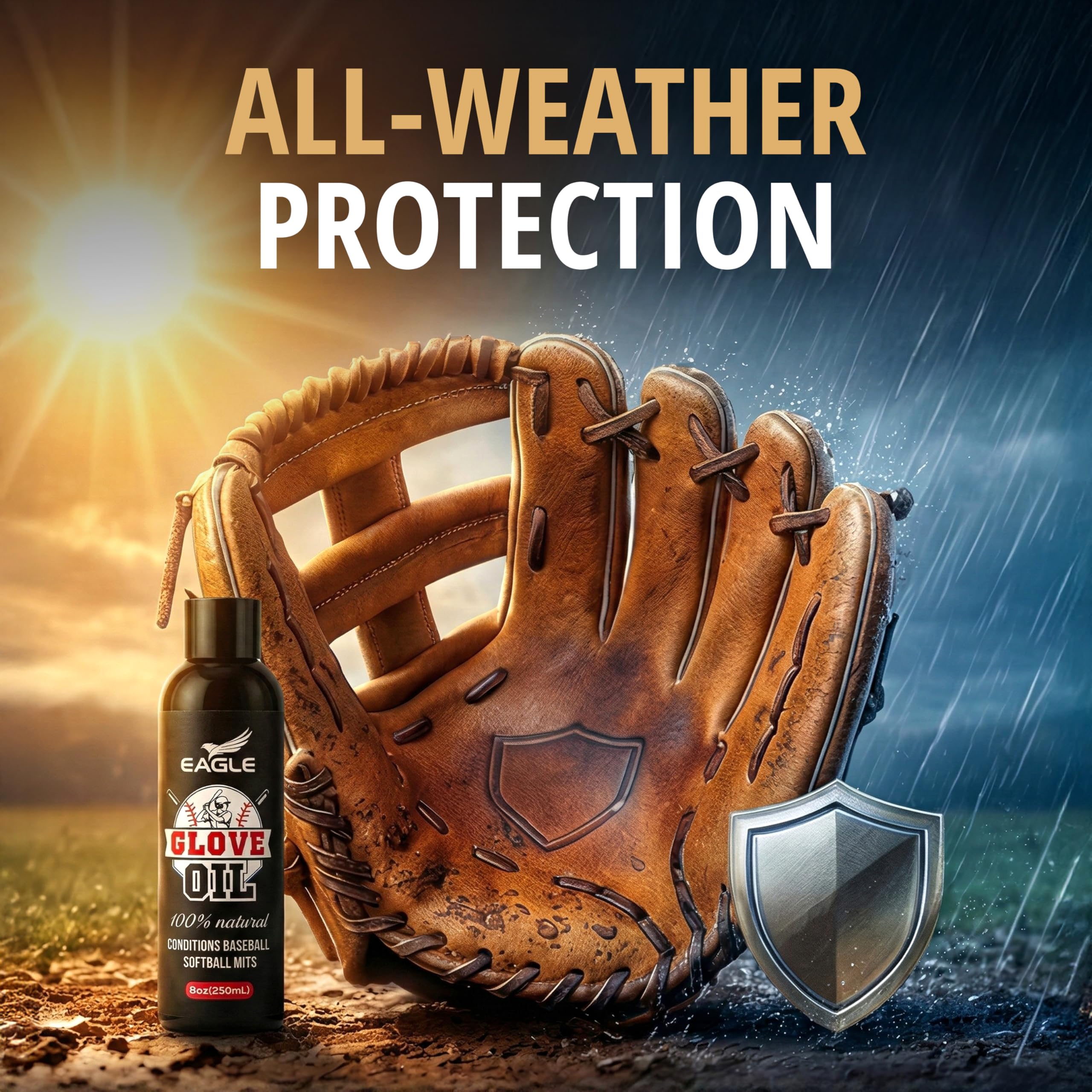 Eagle Odżywka olejowa do rękawic baseballowych z aplikatorem, 250 ml, olejek do rękawiczek do włamania i leczenia rękawic, zmiękczacz skóry i odżywka do rękawiczek do baseballu, rękawiczek do