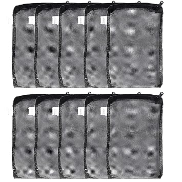 AQUANEAT Aquarium Filter Media Bags, Fish Tank Mesh Bags, 3?x8?/5.5?x8? with Plastic Zipper for Activated Carbon 10pcs (L)