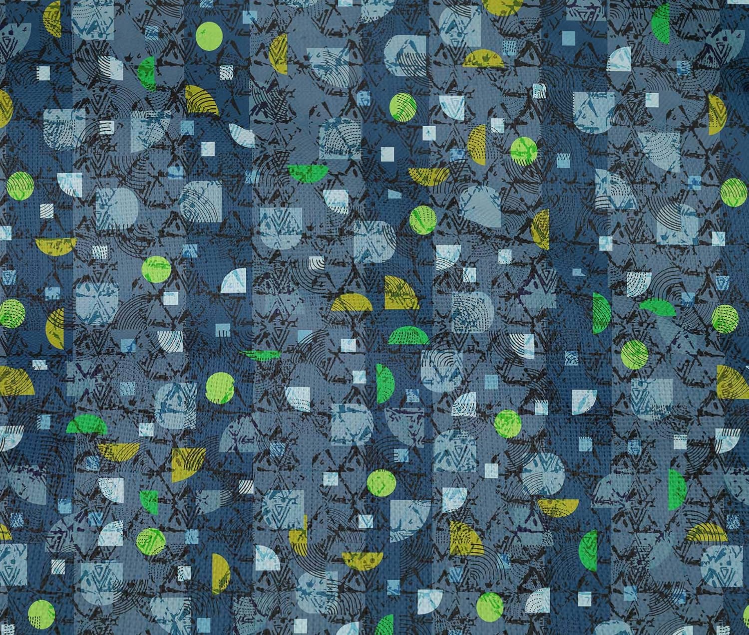 oneOone Cotton Flex Midnight Blue Fabric Geometric Texture Fabric for Sewing Printed Craft Fabric by The Yard 40 Inch Wide