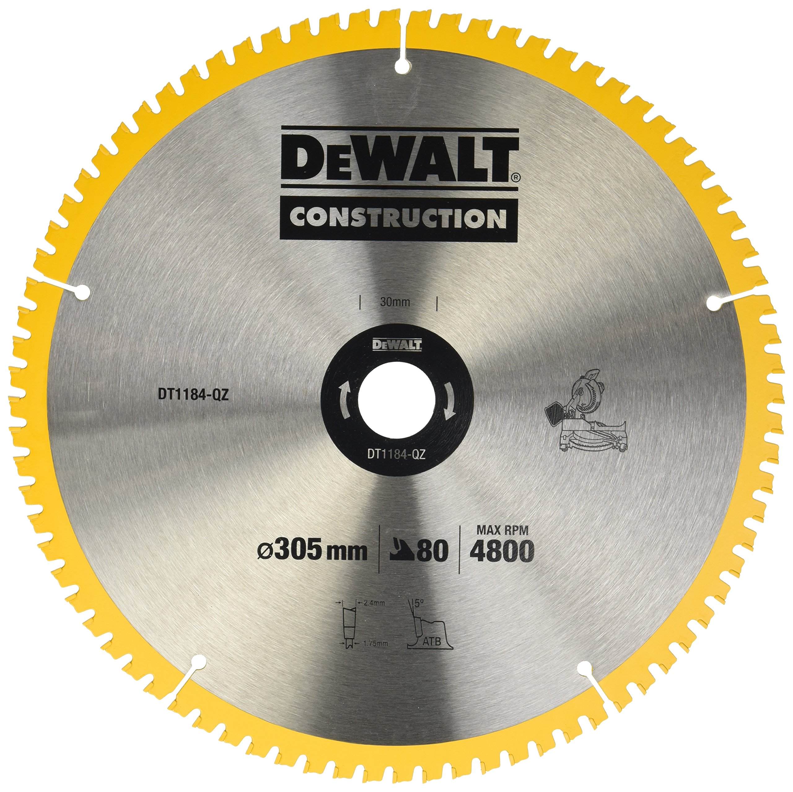 Dewalt DT1184-QZ Accessories Construct KSB Stationaer, 305 mm x 30 mm x 2.41 mm, 80WZ