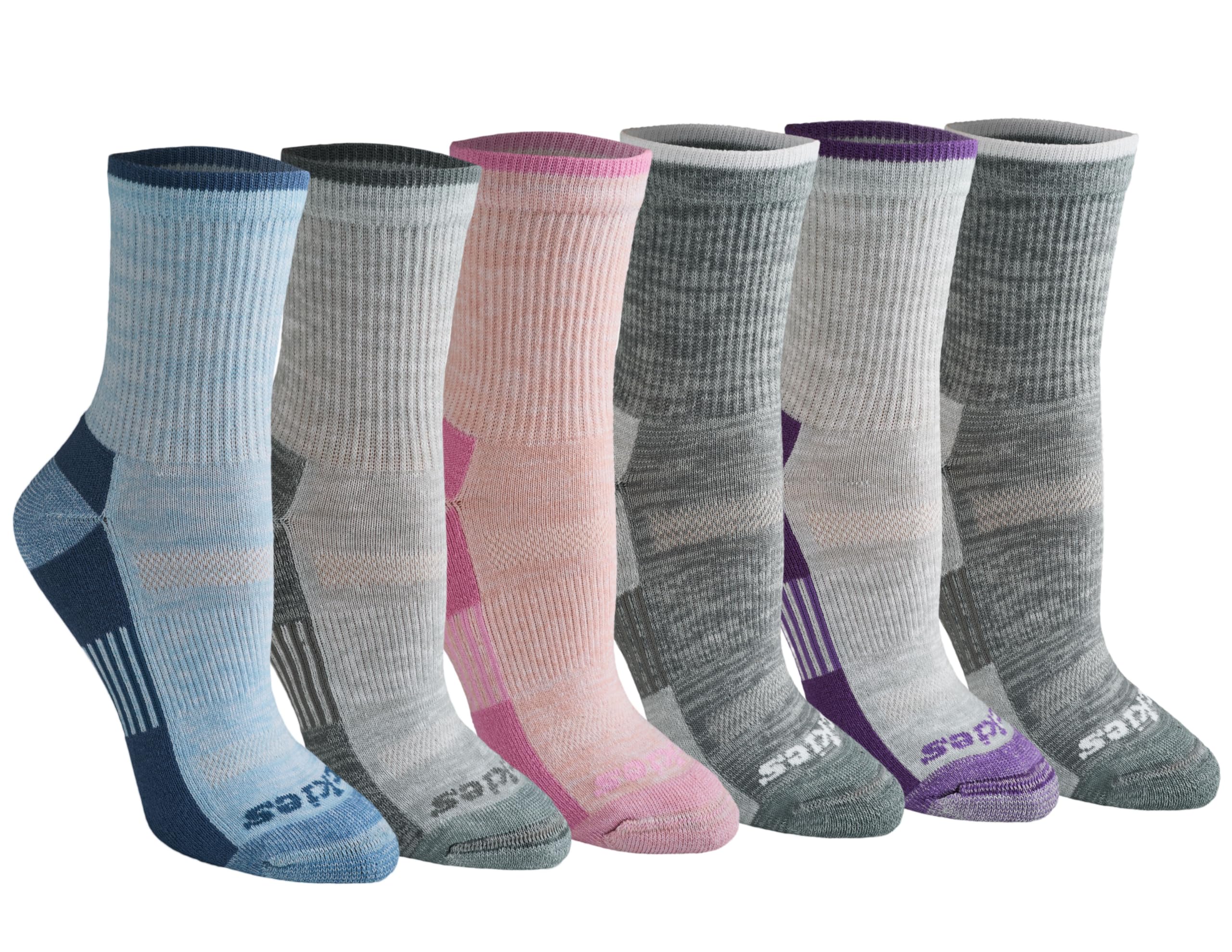 Dickies Women's Dri-tech Advanced Moisture Wicking Mid-crew Socks, Available in M-l (6, 12 Pairs)