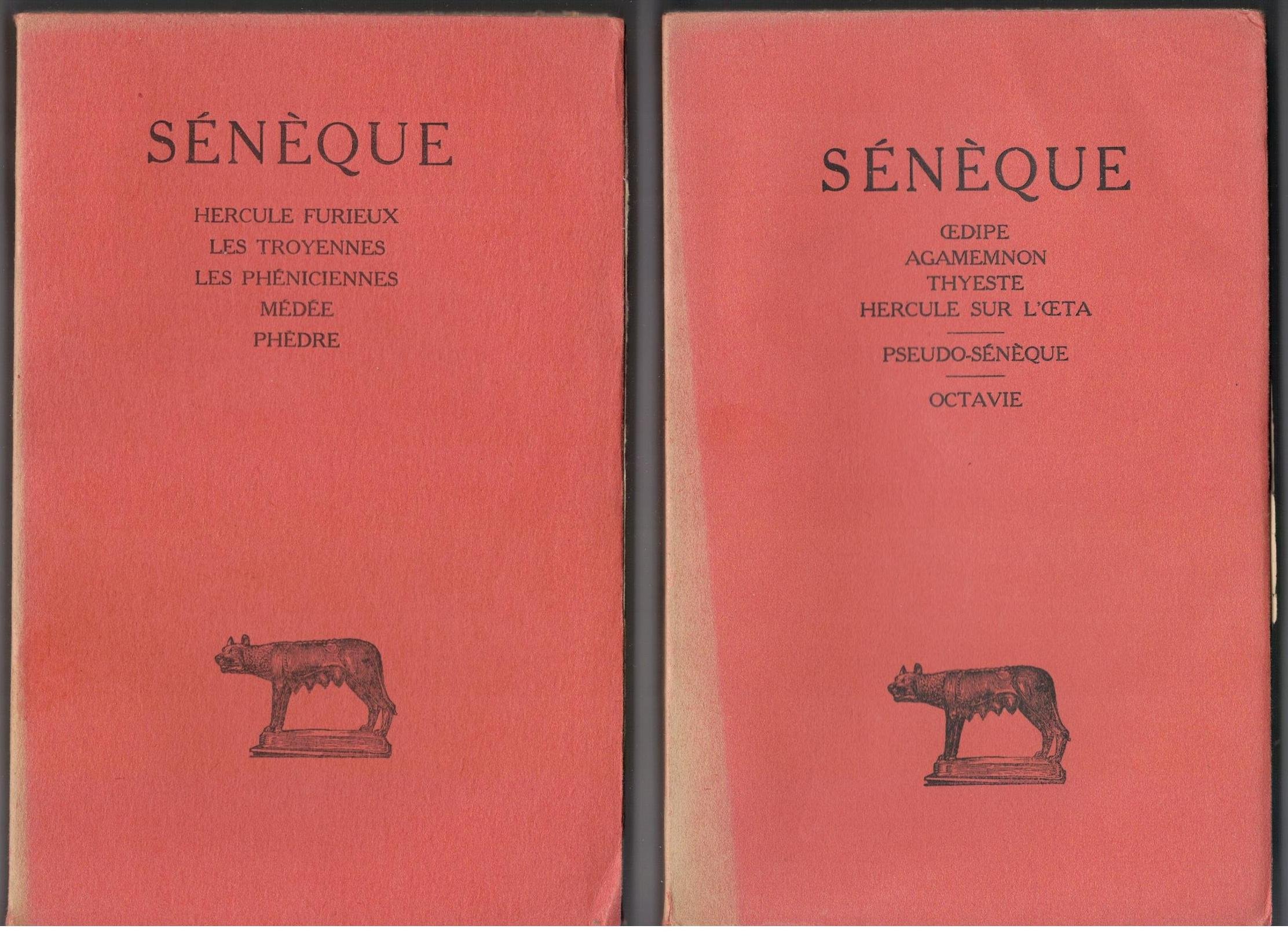 Tragédies tomes 1 et 2. Hercule furieux, les Troyennes, les Phéniciennes, Médée, Phèdre. Oedipe, Agamemnon, Thyeste, Hercule sur l'Oeta. Pseudo- Sénèque : Octavie.