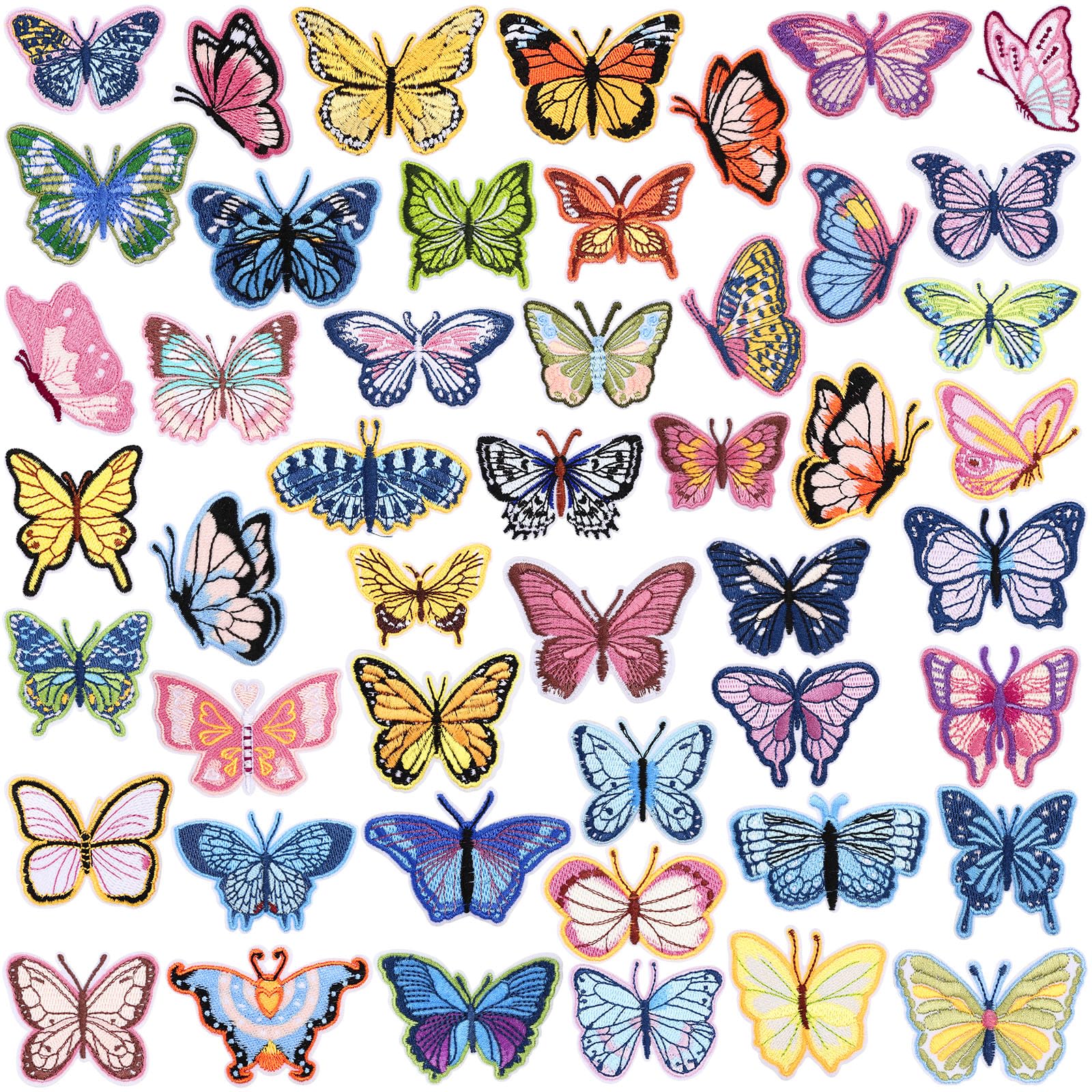 Photo 1 of Tigeen 48 Pcs Butterfly Iron On Patches