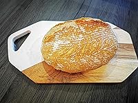 Vista 6 de Wood Marble Cutting Board - 15.8x8.5 - Acacia & White Marble Serving Board with Hanging Hole - Natural Chopping & Charcuterie Platter for Cheese