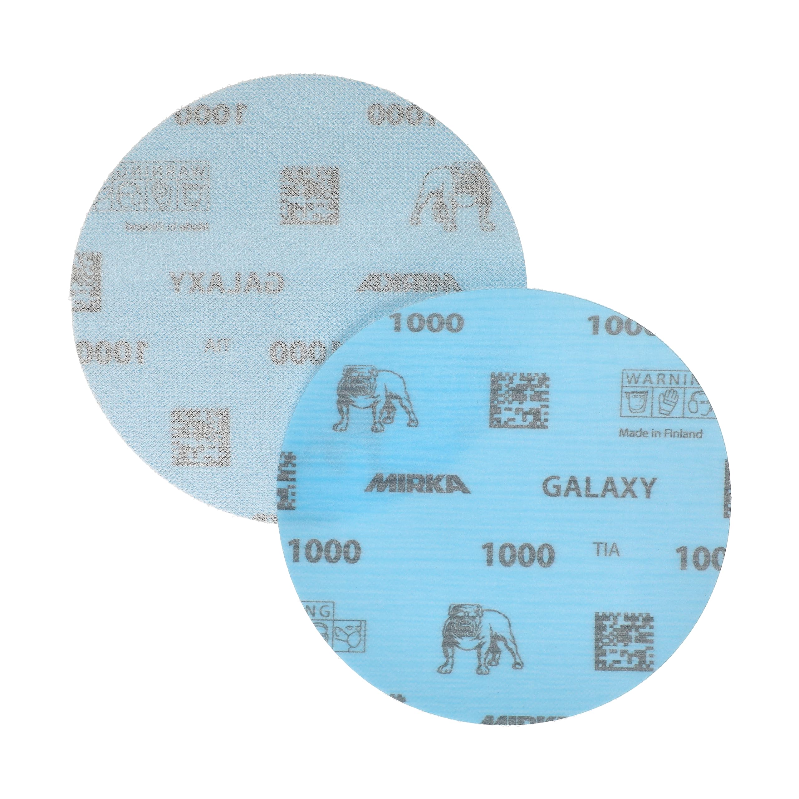 Mirka GalaxySandpaper - Papel de lija de 5 pulgadas (125 mm), grano 1000, 50 discos/paquete, gancho y bucle, abrasivo de alta calidad para resina epoxi, madera, metal, sin obstrucciones, tecnología de