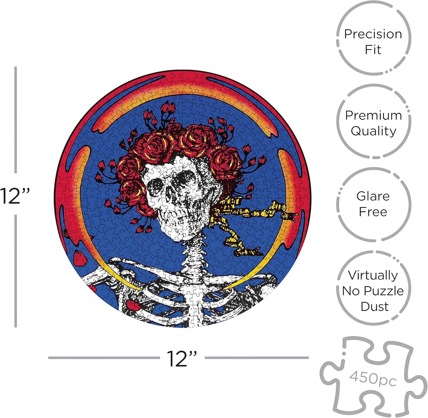 Grateful Dead Skull & Roses 450pc Picture Disc Puzzle