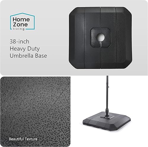 Miniatura 2 de Home Zone Living Soporte de base de sombrilla de patio rellenable en voladizo de 168 libras, 18 pulgadas, soporte para postes, agua, arena, se