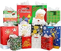 Vista 1 de Giiffu Juego de 12 bolsas de regalo de varios tamaños (4 pequeñas de 9 pulgadas, 4 medianas de 13 pulgadas, 4 grandes de 17 pulgadas), bolsas