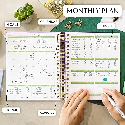 Miniatura 8 de Legend Budget Planner & Monthly Bill Organizer with Pockets – Home Finance & Expense Tracker – Notebook for Household Budgeting (Periwinkle)