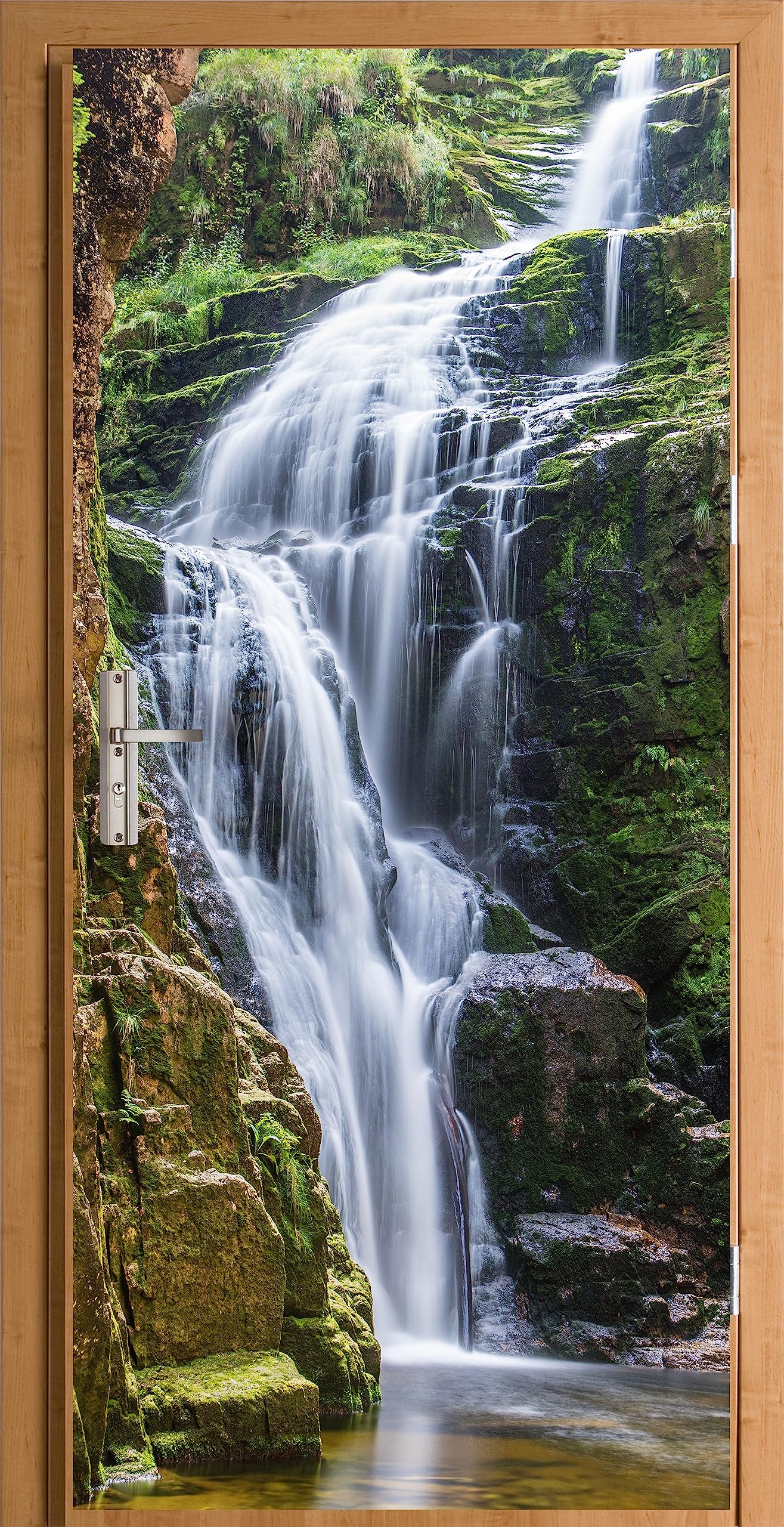 Türwandbild - Selbstklebende Türaufkleber - Wandbilder Aufkleber - Fantasi, Kunst, Leinwand Tapete - Türaufkleber - für Türen, Möbel, Schränke, Spiegel - 88x200cm - Bach