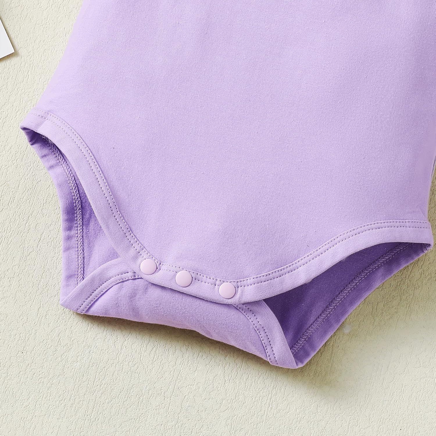 LYSMuch Baby Girls Ruffle Sleeves Bodysuit Infant Solid Color Top Jumpsuit - Image 4