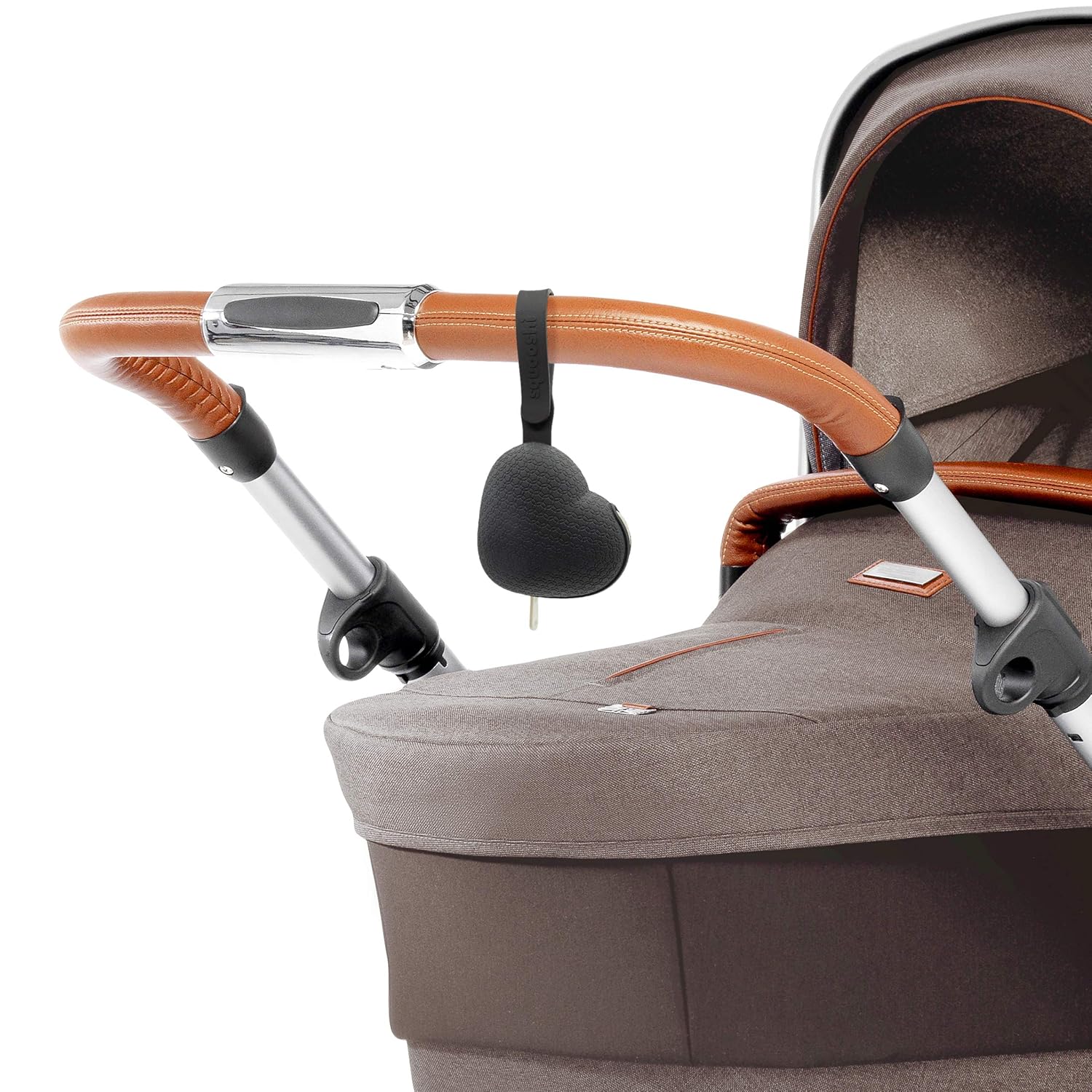Squooshi Pacifier Holder Case (Black) BPA Free Silicone Keeps Soothers & Binkies Clean | Washable | attaches to Strollers, Diaper Bags & Backpacks