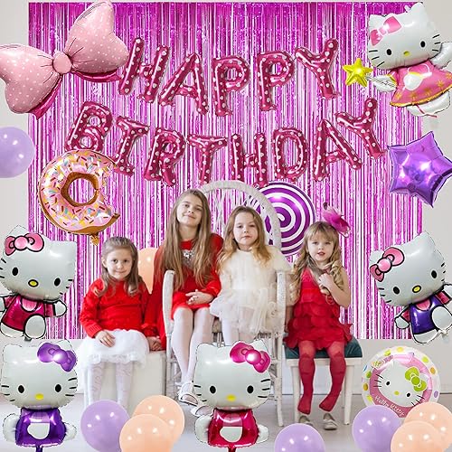 Miniatura 5 de 97 globos de gatito, suministros de fiesta de cumpleaños de gatitos, decoraciones de fiesta de cumpleaños de gatitos incluyen pancarta de feliz