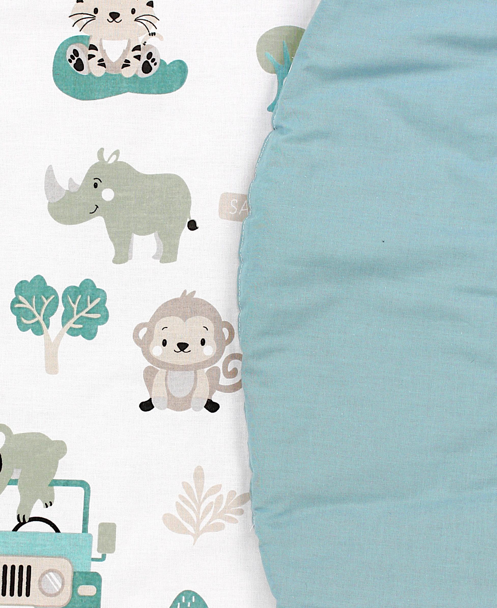 TupTam Baby Play Mat Manta para Niños Pequeños 120 x 120 cm Manta de Juego Grande para Niños Acolchada XXL, Alrededor de 120 cm/Verde Zoo — view 5