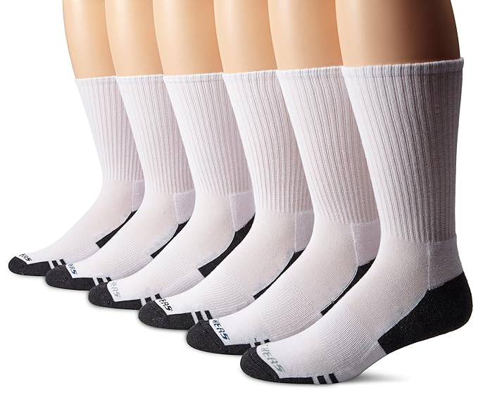 Buy Skechers Men's 6Pack Athletic Crew Sock, White, 1013 at Amazon.in