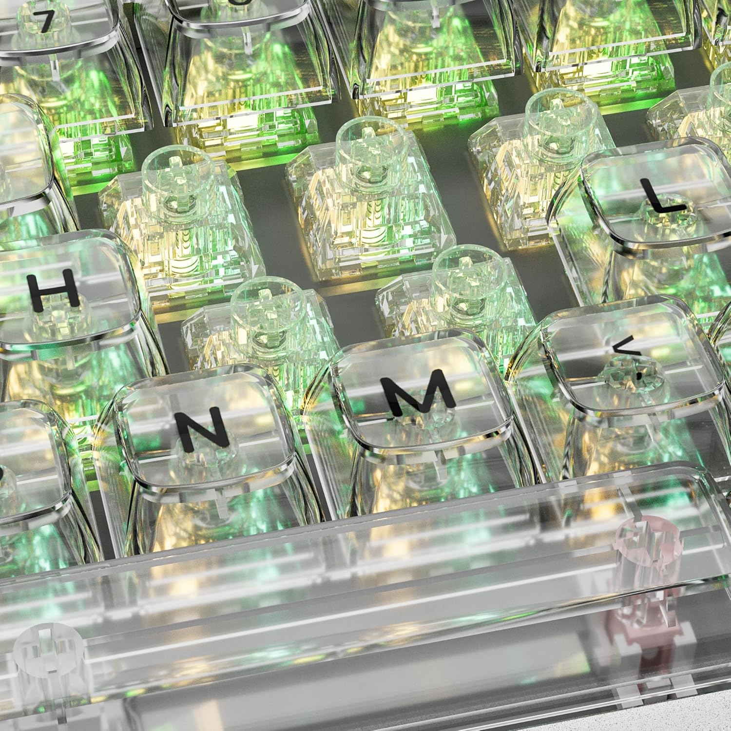 Kailh Bixia Jellyfish Pro Switches for Mechanical Keyboard,5-pin 47gf Clicky/Lubed/Fully Transparent Switches（Jellyfish Clicky,90Pcs）