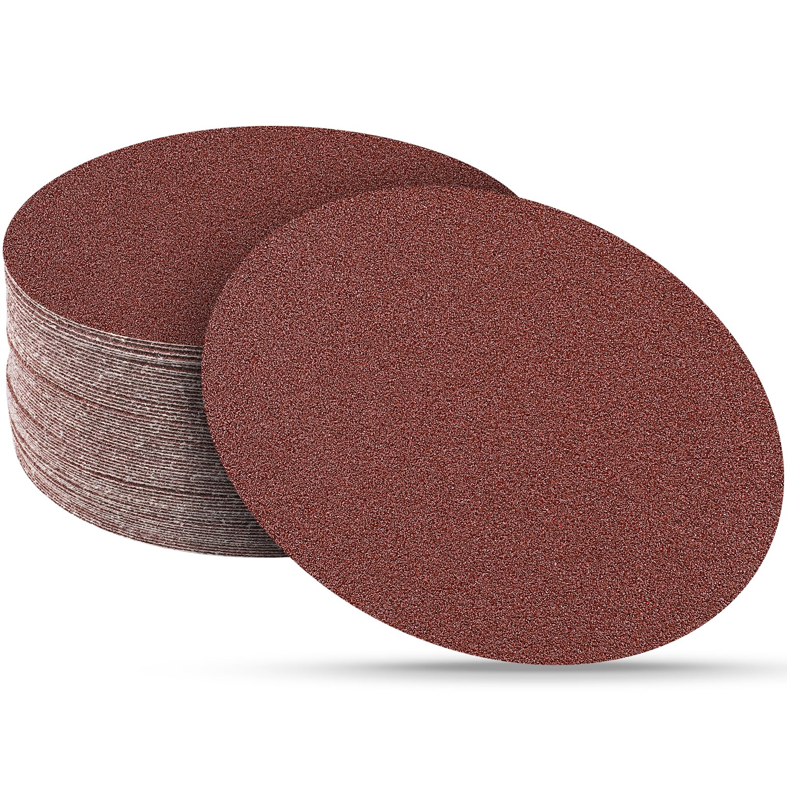 30 Dischi Abrasivi da 180 mm Grana P100, Carta Vetrata per Levigatrice Orbitale 180mm, Velluto Rinforzato, Ossido di Alluminio per Finitura a Secco