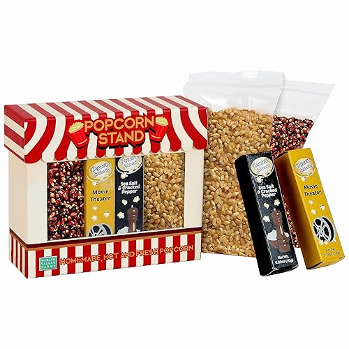 Miniatura 9 de Wabash Valley Farms Juego de regalo de palomitas de maíz para la noche de cine, mini kit de palomitas de maíz vintage para marquesina de películas,