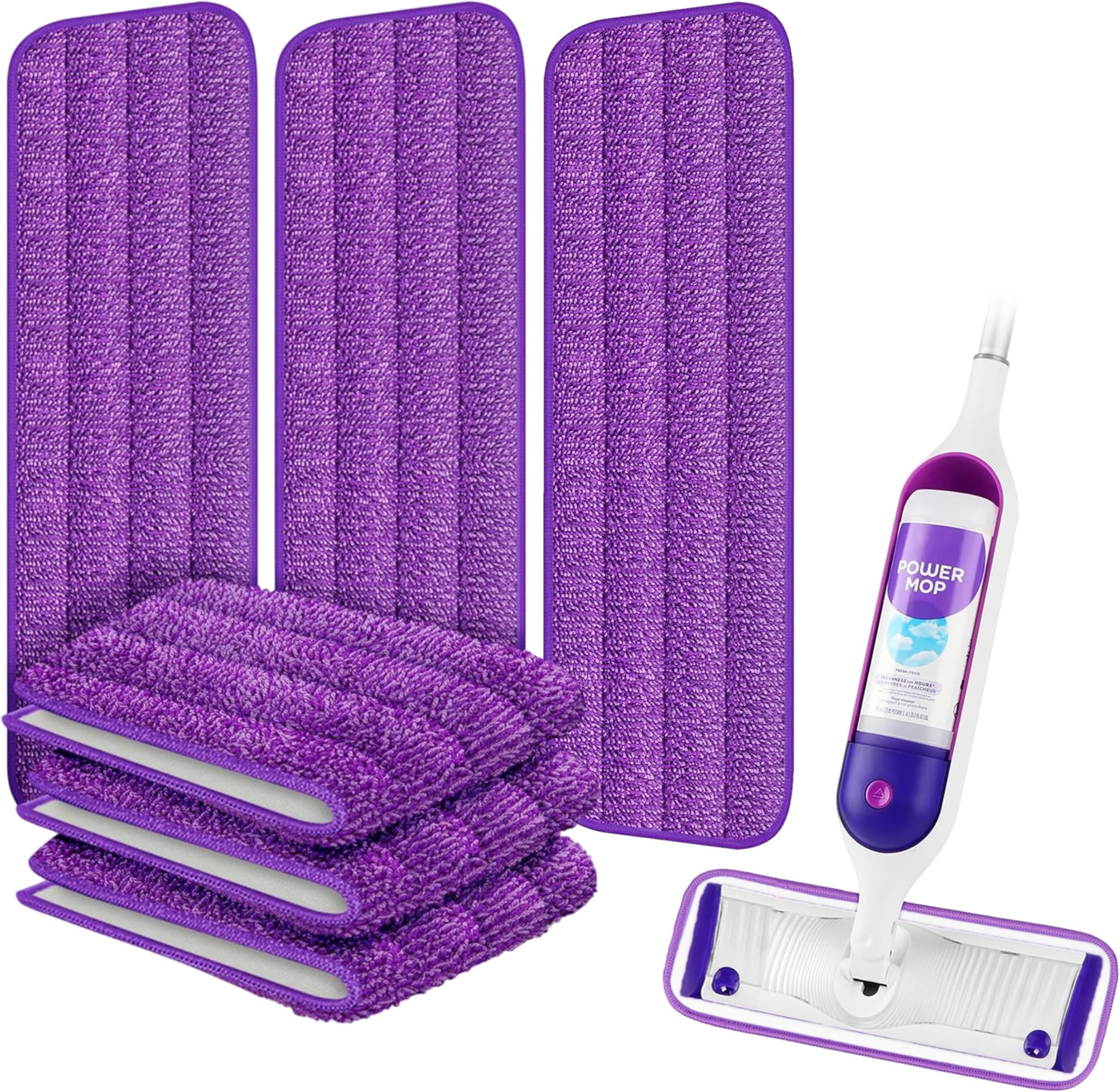 Spray Mop Refill Pads –6 Pcs Reusable Microfiber Replacement Mop Heads Compatible with Leading Spray & Flat Mops, Wet & Dry Floor Cleaning on Hardwood, Laminate, and Tiles