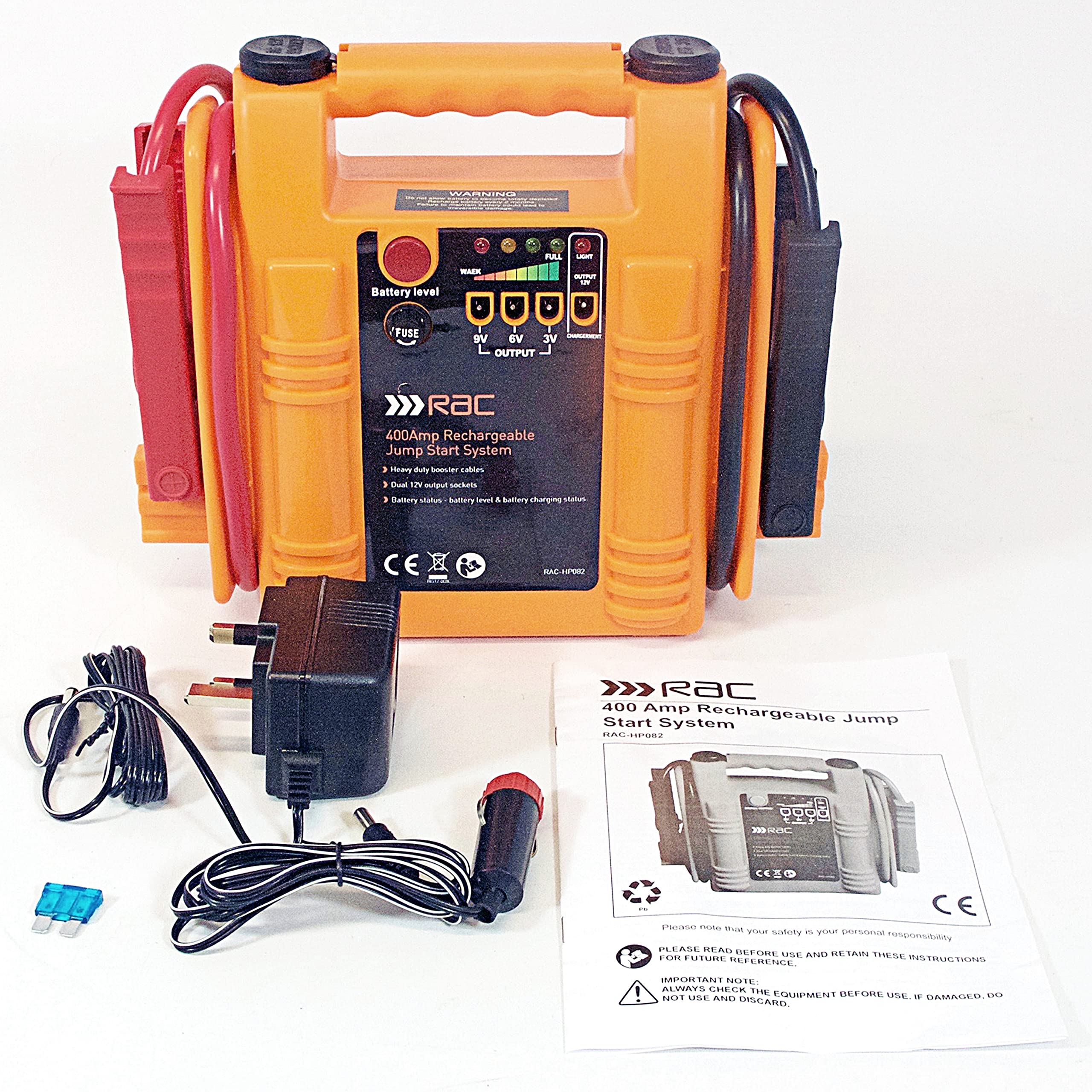 RAC 400 Amp Rechargeable Jump Start System HP082 For Car Batteries up