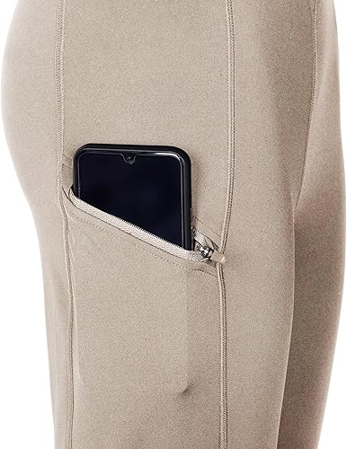 Miniatura 3 de Willit Pantalones de equitación para niñas, pantalones ecuestres para niños, parches de rodilla, mallas escolares con bolsillos con cremallera