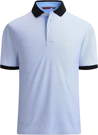 Alex Vando Mens Golf Shirt Moisture Wicking Quick-Dry Print Performance Polo Shirts for Men