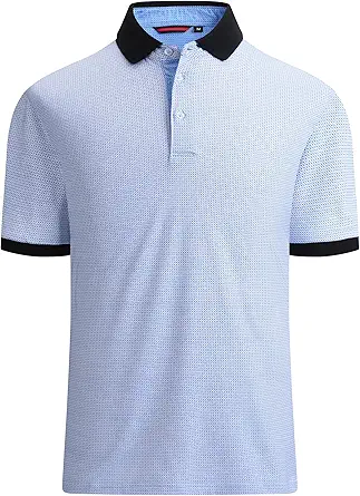 Alex Vando Mens Golf Shirt Moisture Wicking Quick-Dry Print Performance Polo Shirts for Men