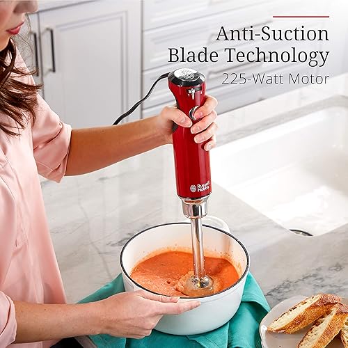 Miniatura 3 de Russell Hobbs HB3100RDR - Batidora de inmersión estilo retro, vaso de capacidad de 1.0 L, rojo (paquete de 2)