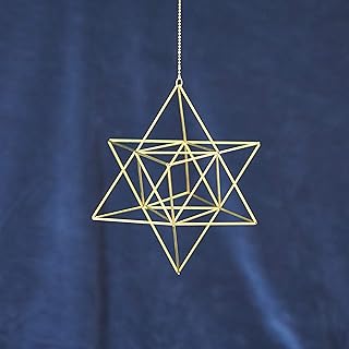 Merkaba, Himmeli Star Tetrahedron, sacred geometry, platonic solids, 3D David star, brass Mobile, hanging geometric decor, wedding decor