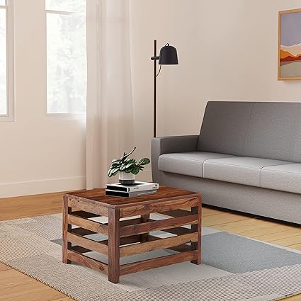 Amazon Brand - Solimo Sanist Square Coffee Table (Solid Sheesham Wood, Natural Finish)