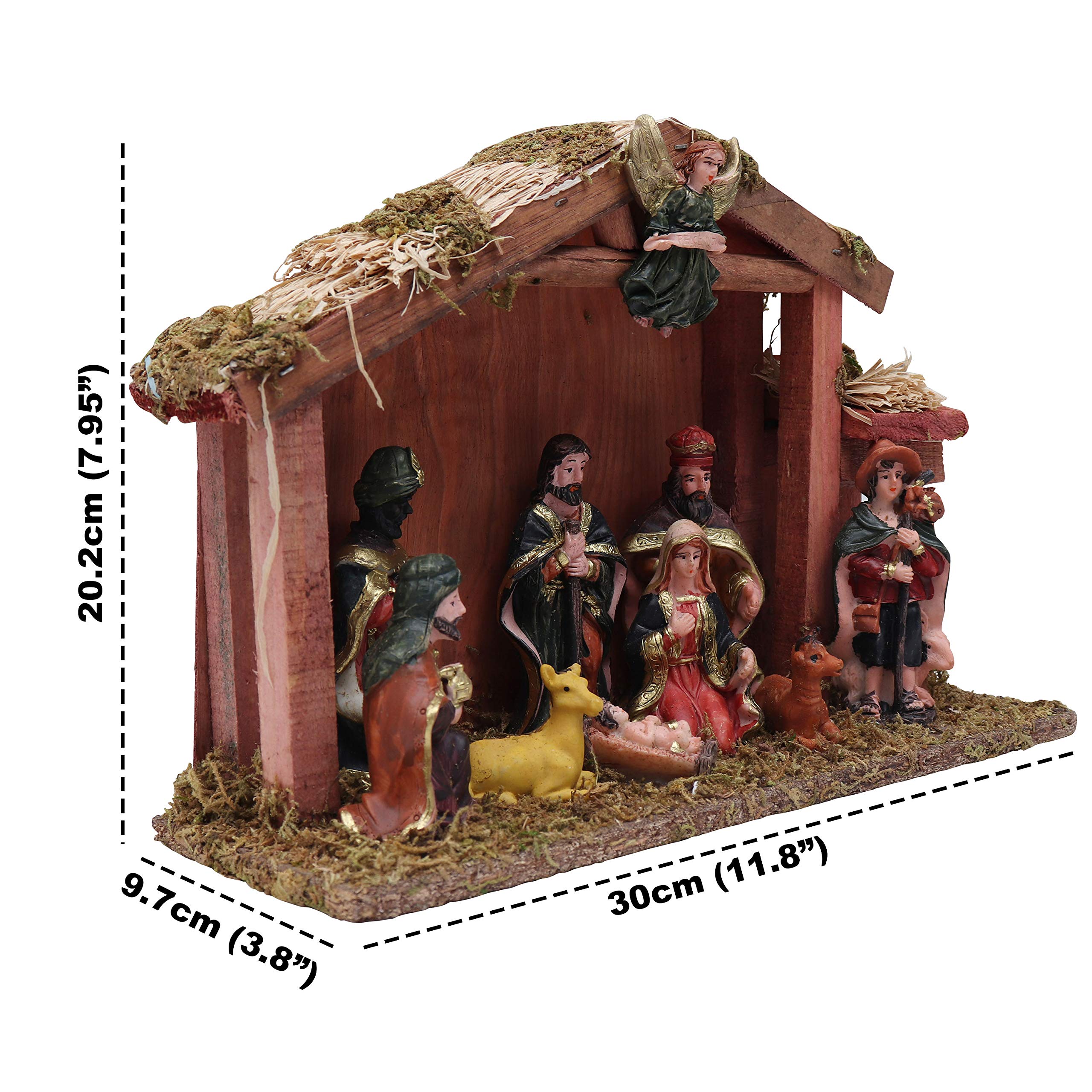 Figurines Crèche De Noël En Résine – Ensemble Personnages Pour Décoration Intérieure Ou église