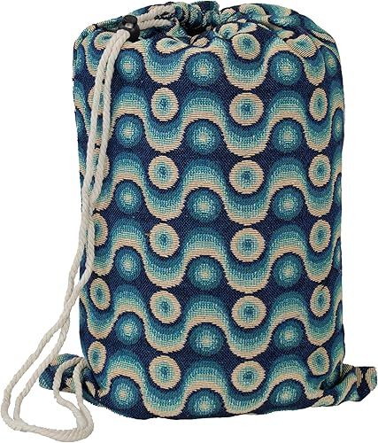 Miniatura 6 de Sunnydaze Hamaca doble jacquard - Hamaca grande para 2 personas para exteriores - Retro Waves
