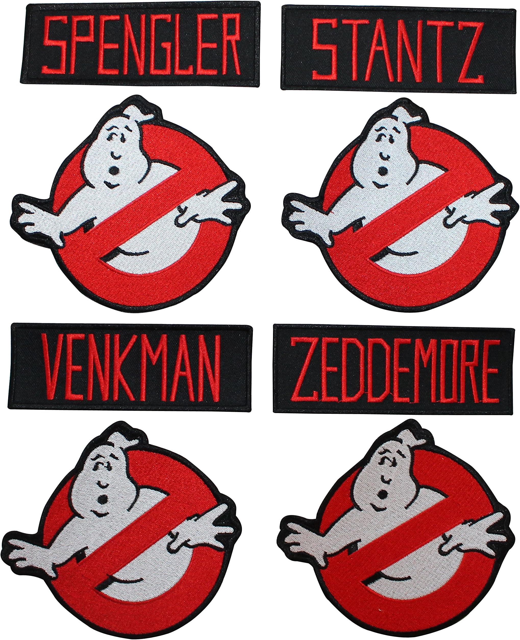 Lot of 8 Ghostbusters Name Tags & No Ghost Sign Logo Applique Patches